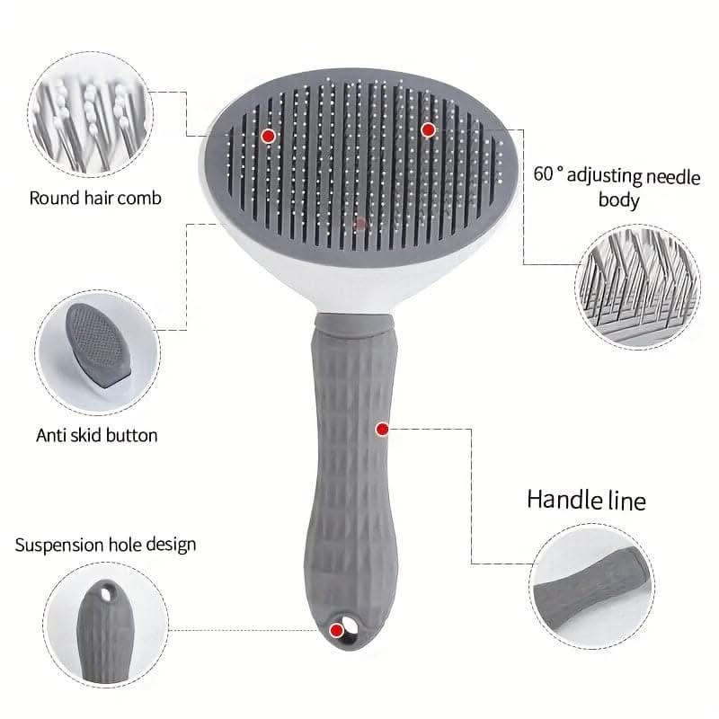 Self-Cleaning Dog Slicker Brush for Deshedding