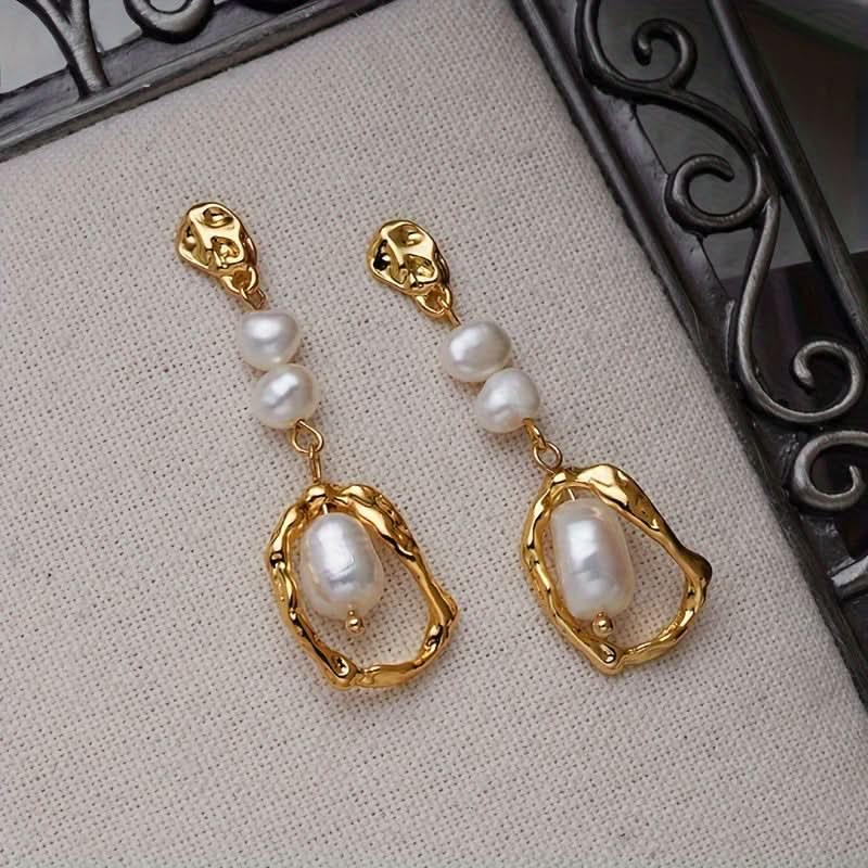 Vintage Freshwater Pearl Drop Earrings for Women