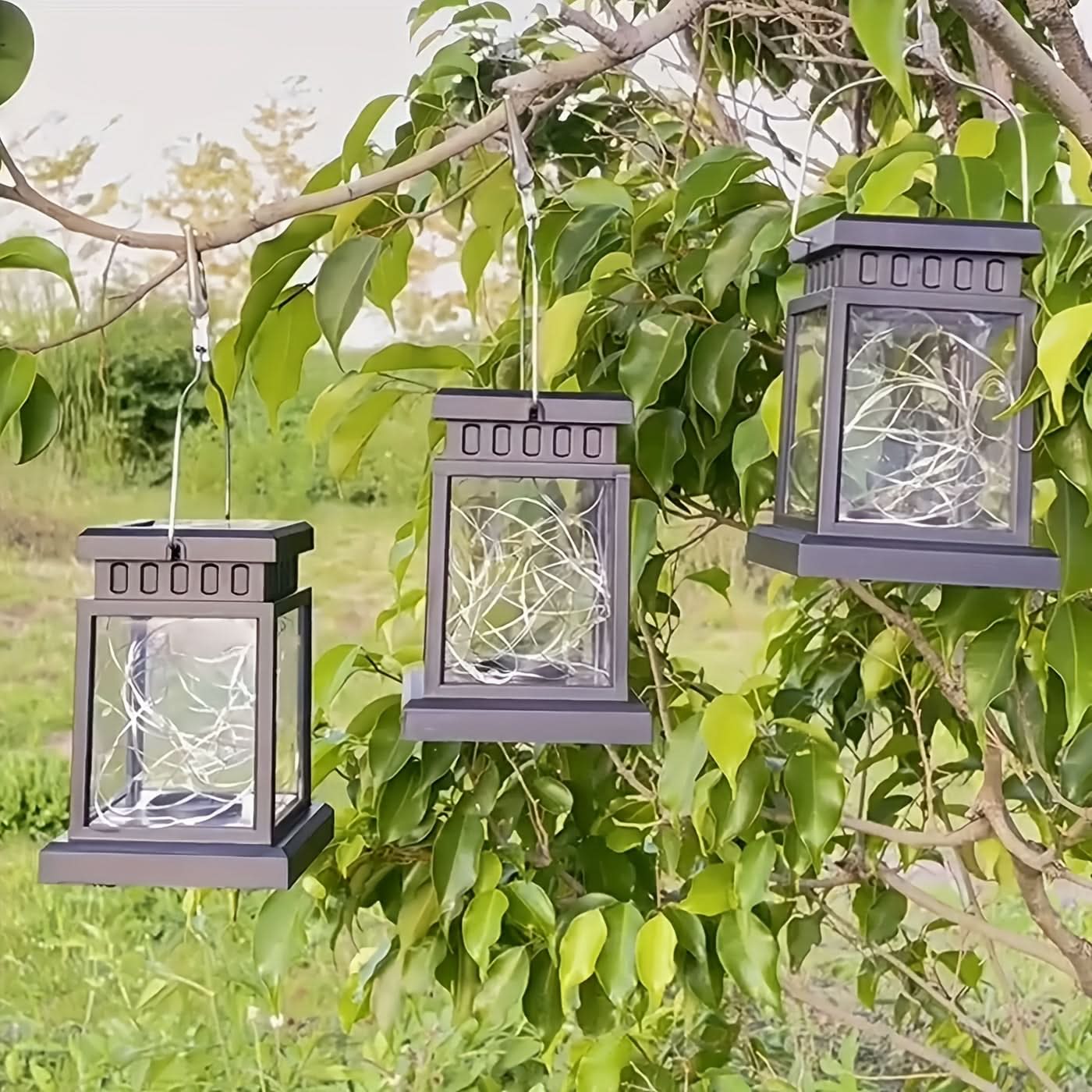 Solar-Powered Hanging Lanterns – Outdoor Garden Lights