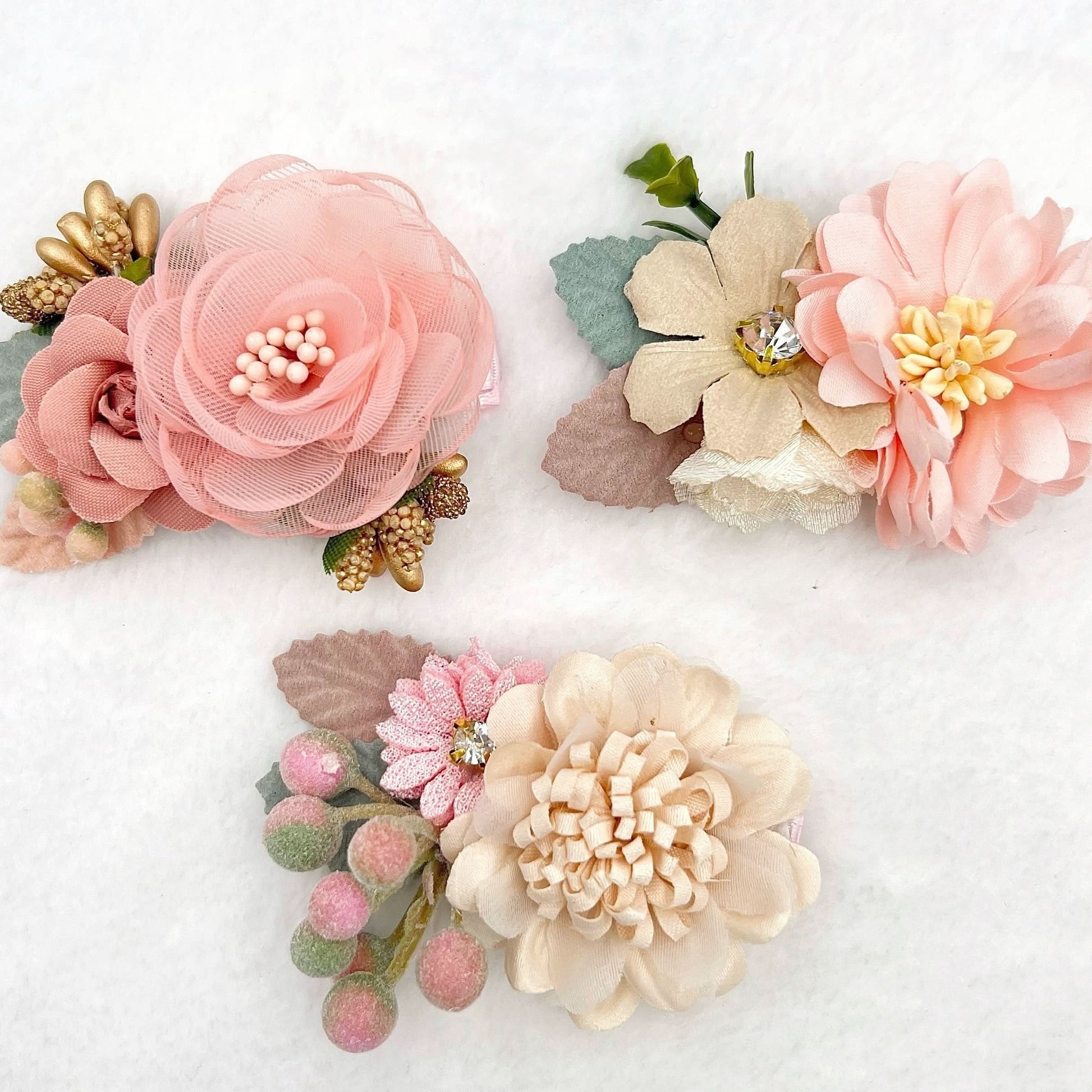 3-Piece Floral Hair Clip Set for Girls