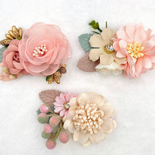 3-Piece Floral Hair Clip Set for Girls