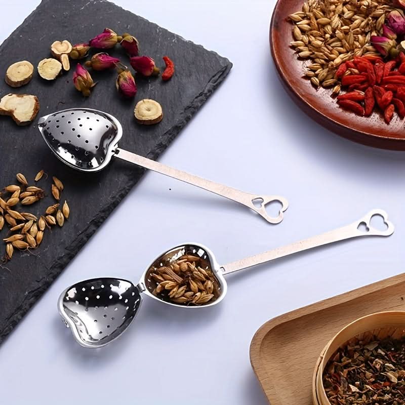 Heart-Shaped Stainless Steel Tea Strainer