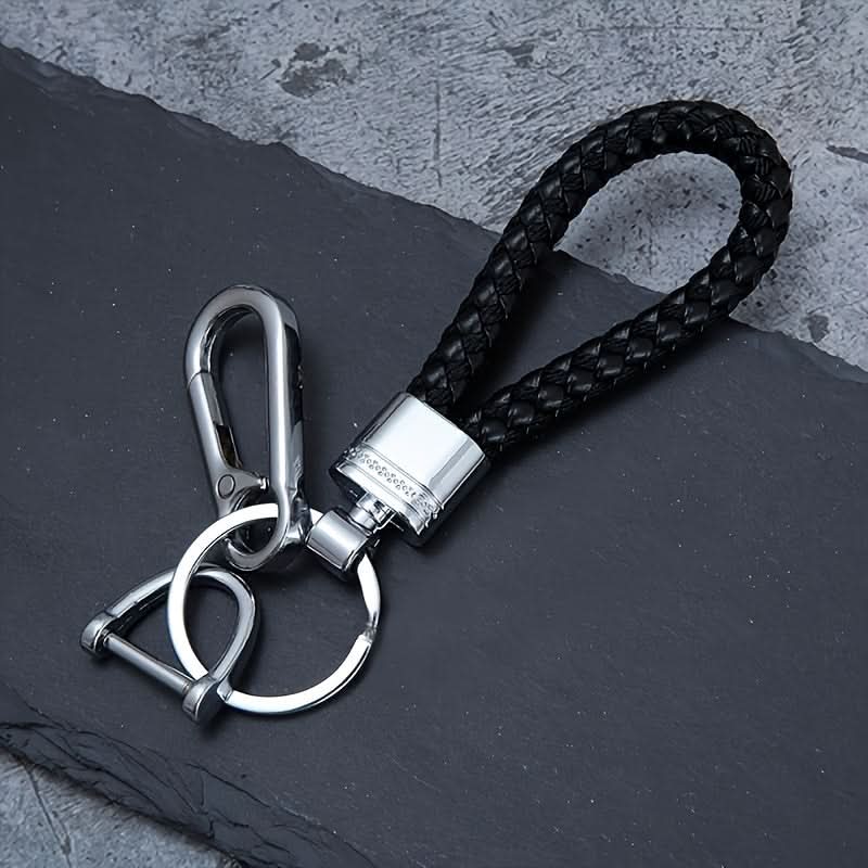 Durable Zinc Alloy Braided Rope Keychain - Men's Gift