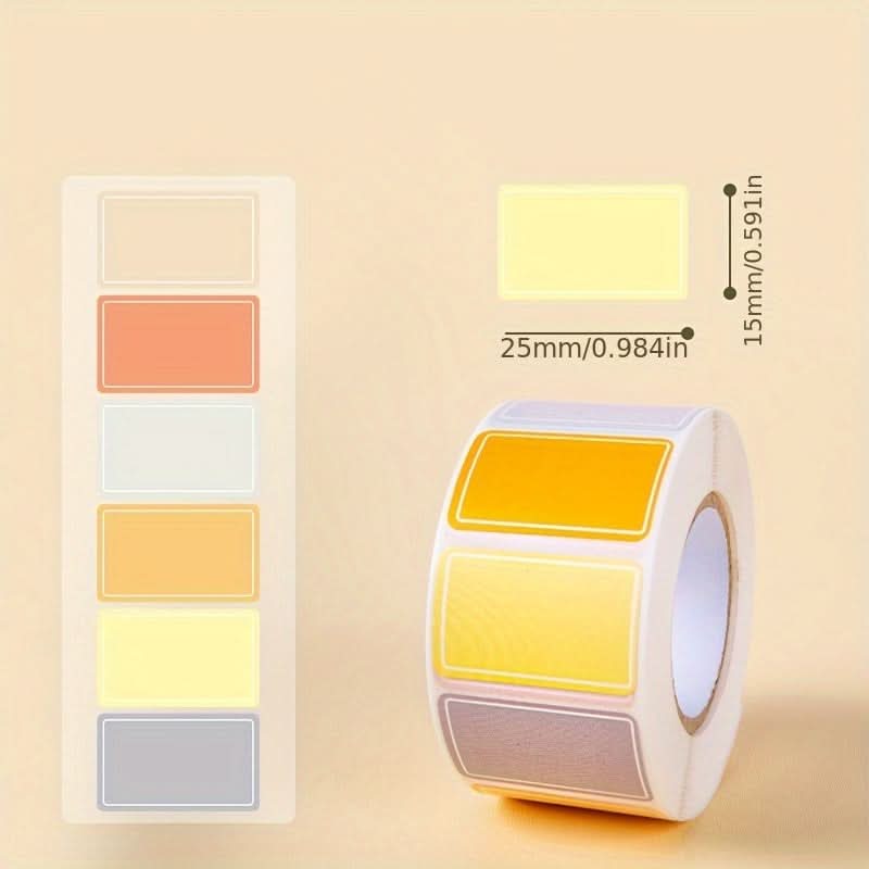 1500 Colored Self-Adhesive Label Stickers Roll