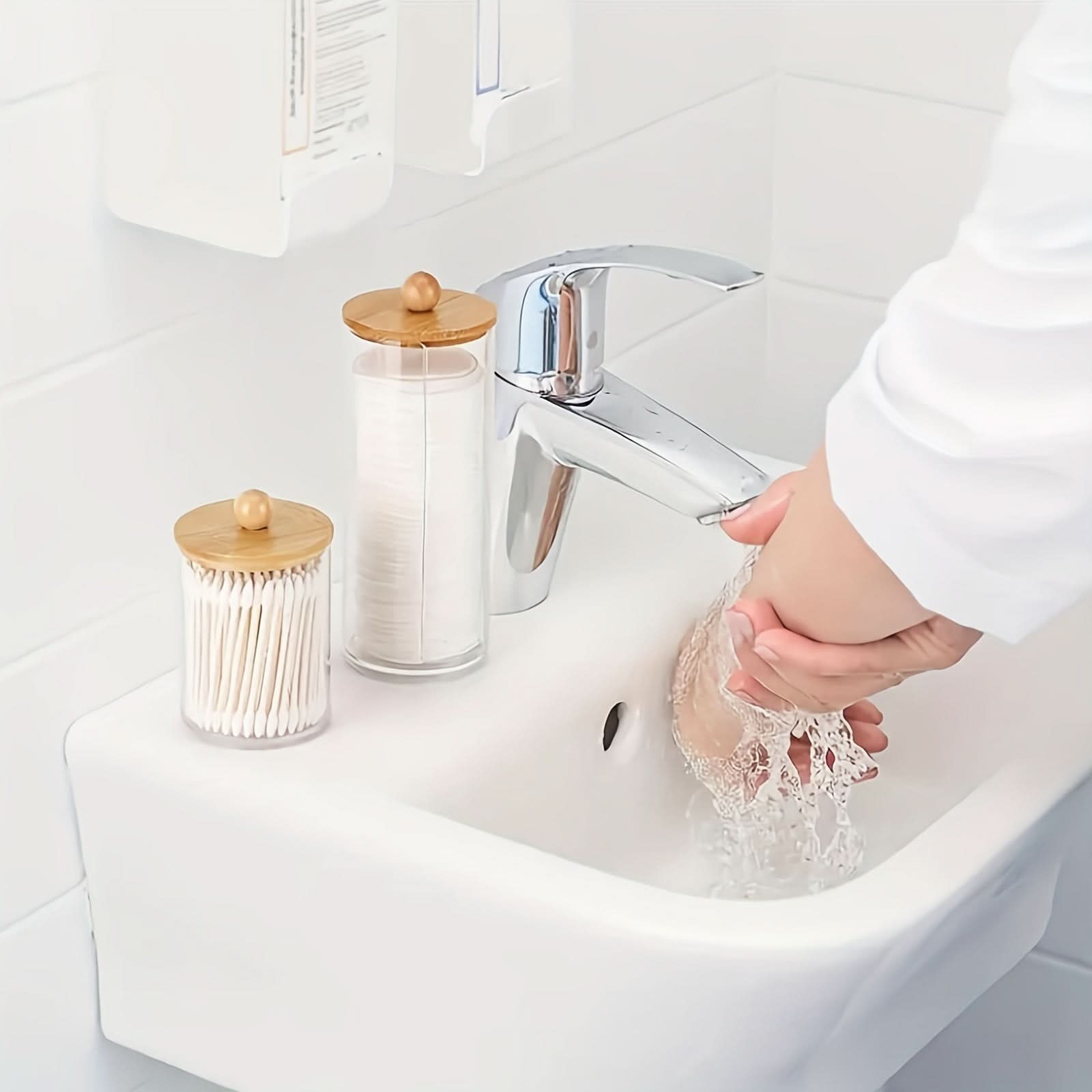 3-Piece Clear Bathroom Storage Jar Set