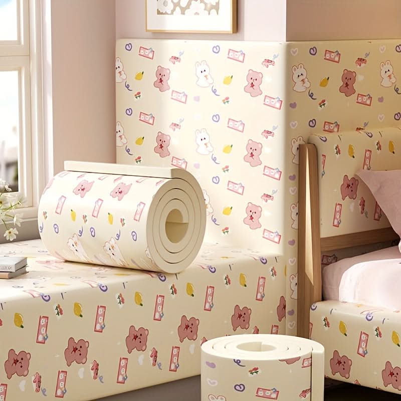 Milky White Bear Pattern Anti-Collision Corner Strip (Pack of 2)