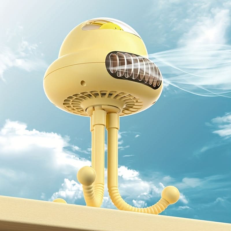 Cartoon Octopus Clip-On Fan – USB Rechargeable