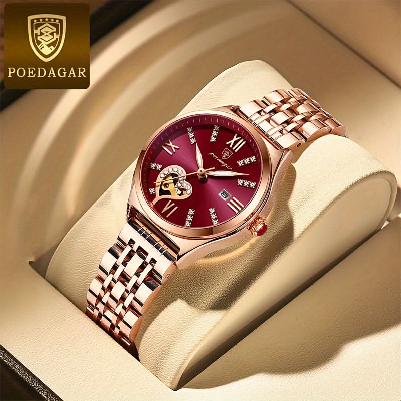 Luxury Heart Hollow Out Watch – Quartz Timepiece with Rhinestone Accents
