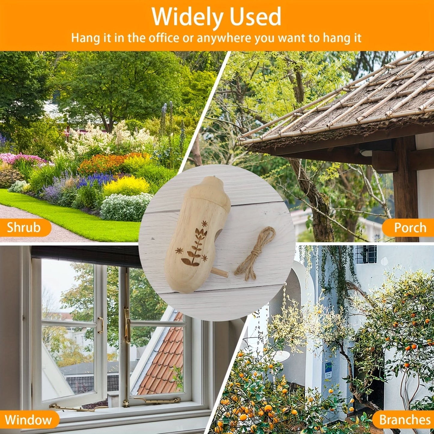 3pcs Wooden Hummingbird House Set