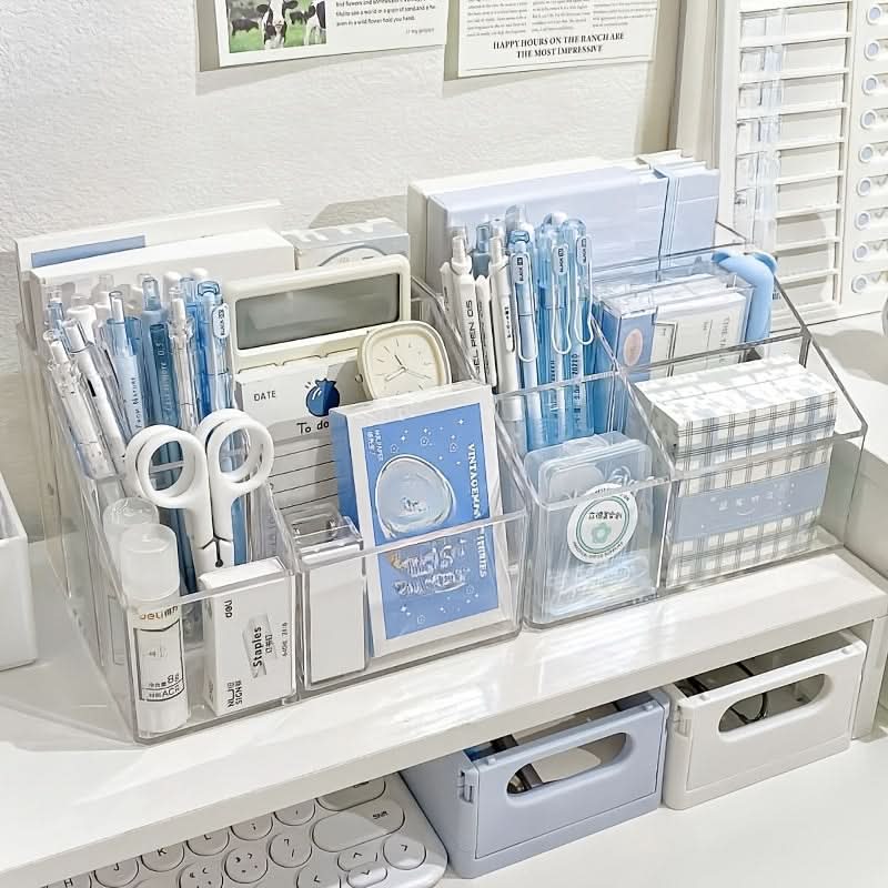 Clear Acrylic Desk Organizer with Pen Holder