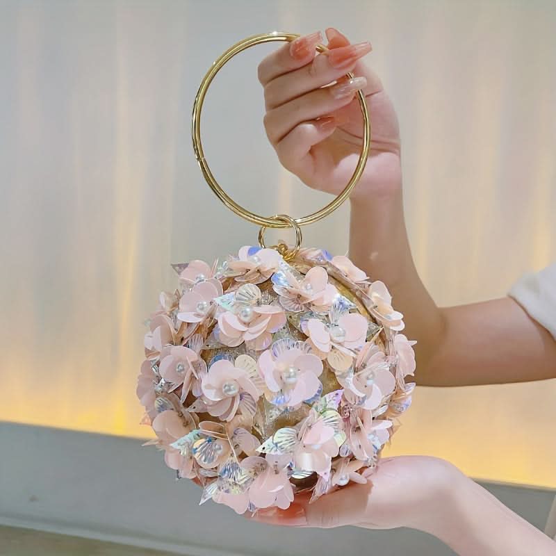Elegant Pink Rhinestone Clutch Purse for Women