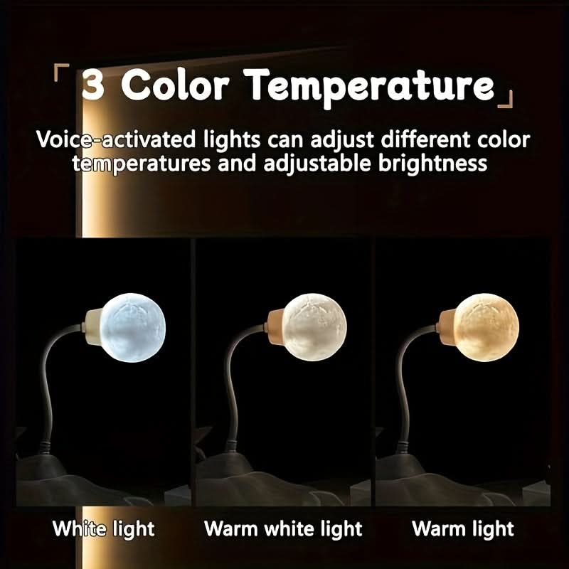Voice-Activated Lunar Light Bedside Lamp