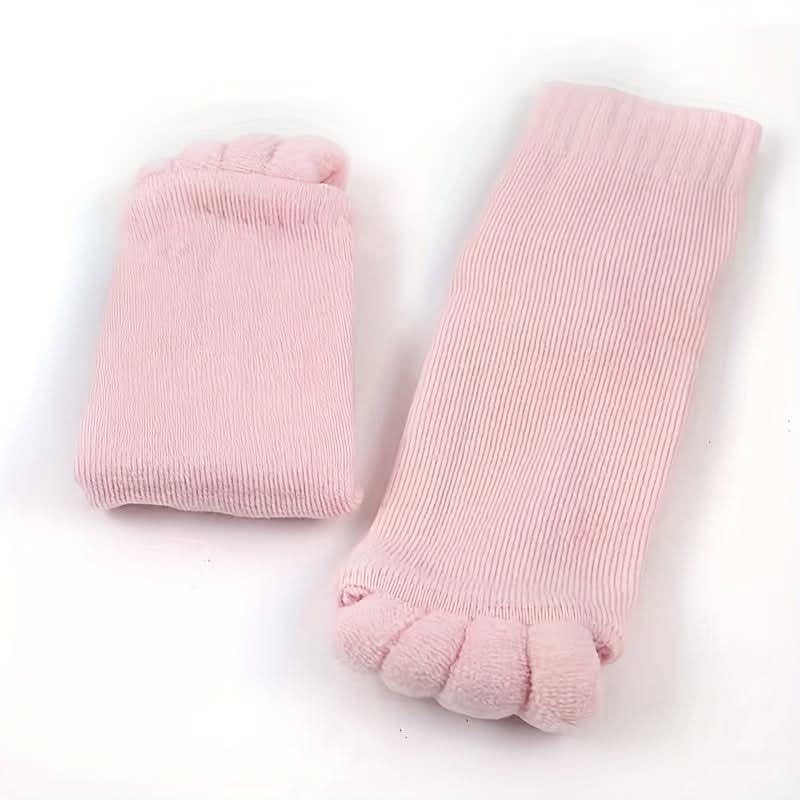 Comfy Toeless Yoga Socks - Non-Slip Five-Toe Split Socks for Perfect Foot Alignment