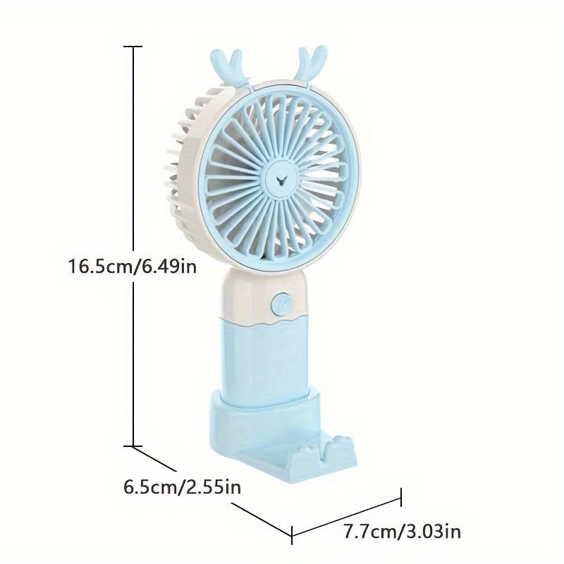 Cute Portable Handheld Mini Fan – Battery-Operated