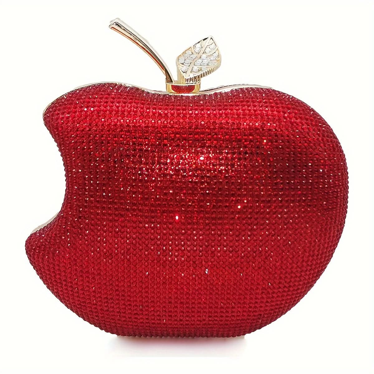 Rhinestone Apple-Shaped Clutch – Party Bag