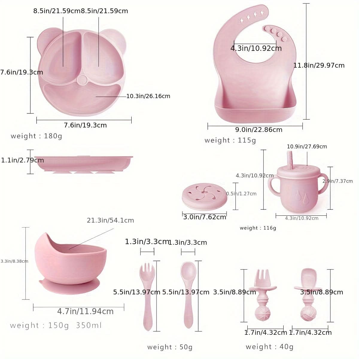 10-Piece BPA-Free Silicone Toddler Feeding Set