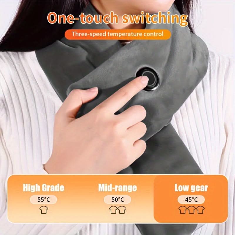 USB Heated Neck Warmer – 3-Speed Cotton Scarf