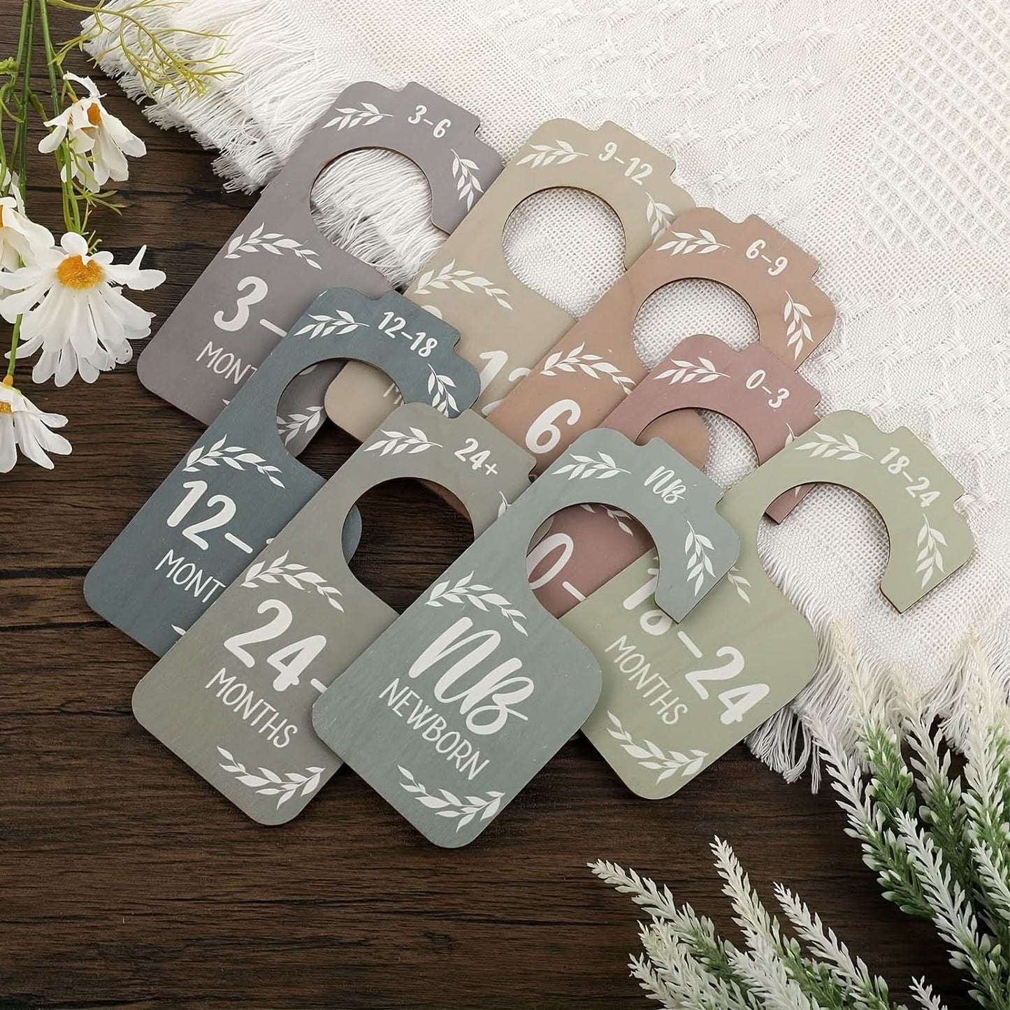 8pc Wooden Baby Closet Dividers, Nursery Organizer