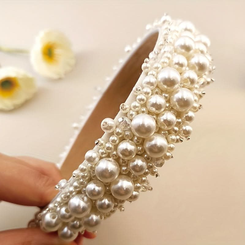 Faux Pearl Crystal Headband for Women