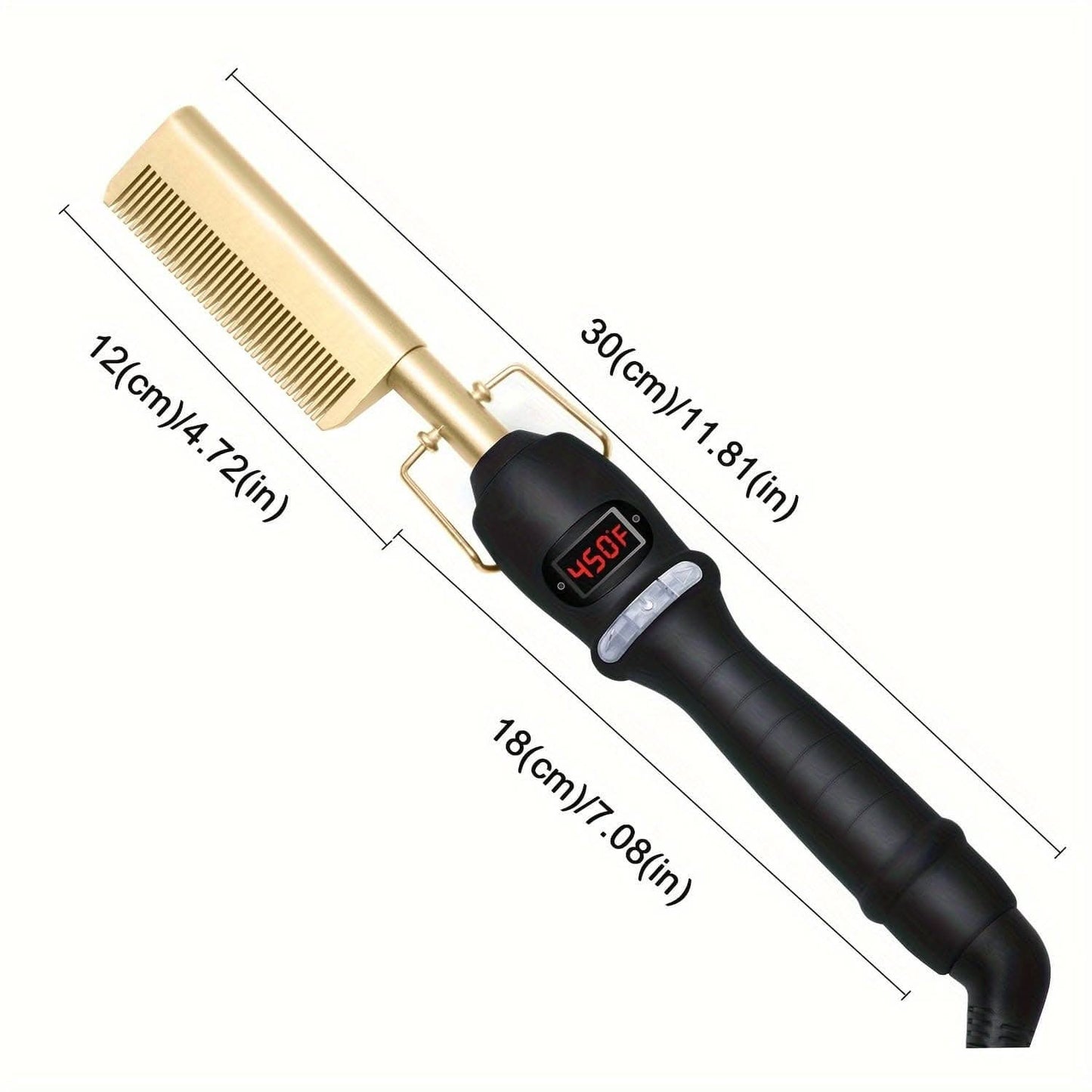Electric Hot Comb with Digital Display – Hair Straightener