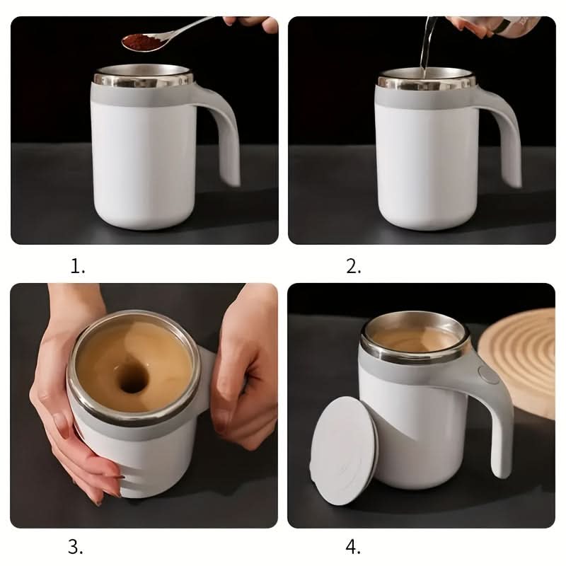 Rechargeable Electric Self-Stirring Mug - Portable Magnetic Stirring Coffee Mug