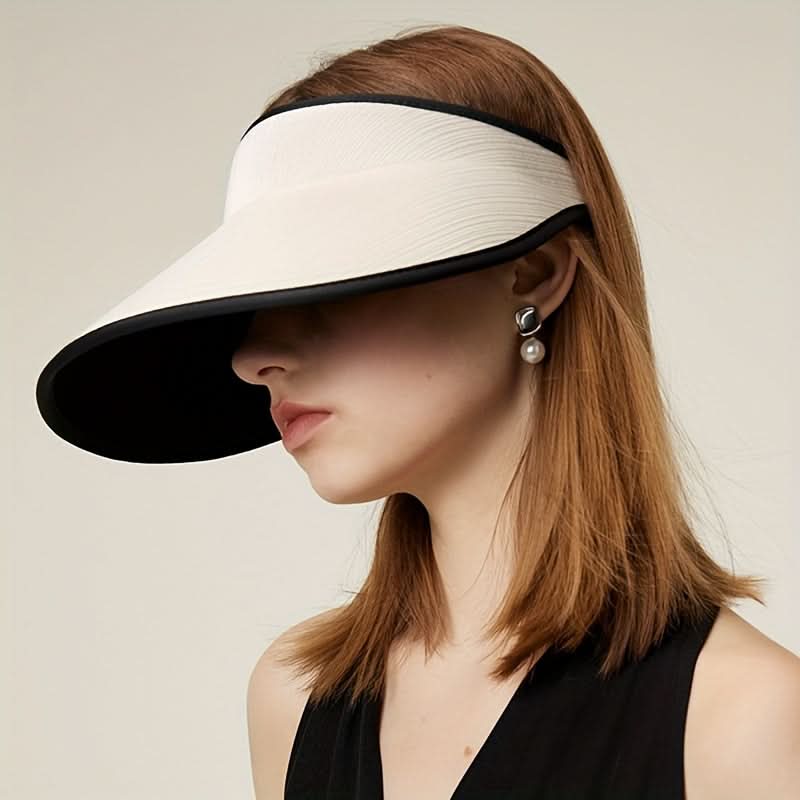 Women’s Embroidered Sun Visor Hat – UPF 50+ UV Protection, Elastic Fit, 100% Polyester