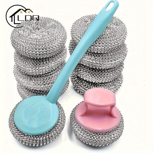 10-Pack Stainless Steel Wool Scrubbers Set