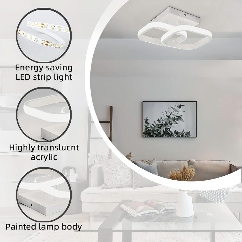 Modern Square LED Ceiling Light – Dual-Sided Tri-Color Light