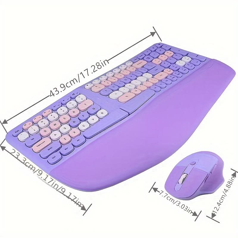 Ergonomic Wireless Keyboard & Mouse Set - 2.4G Wireless