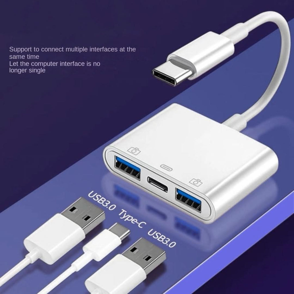 Type-C to Dual USB-A Adapter with PD