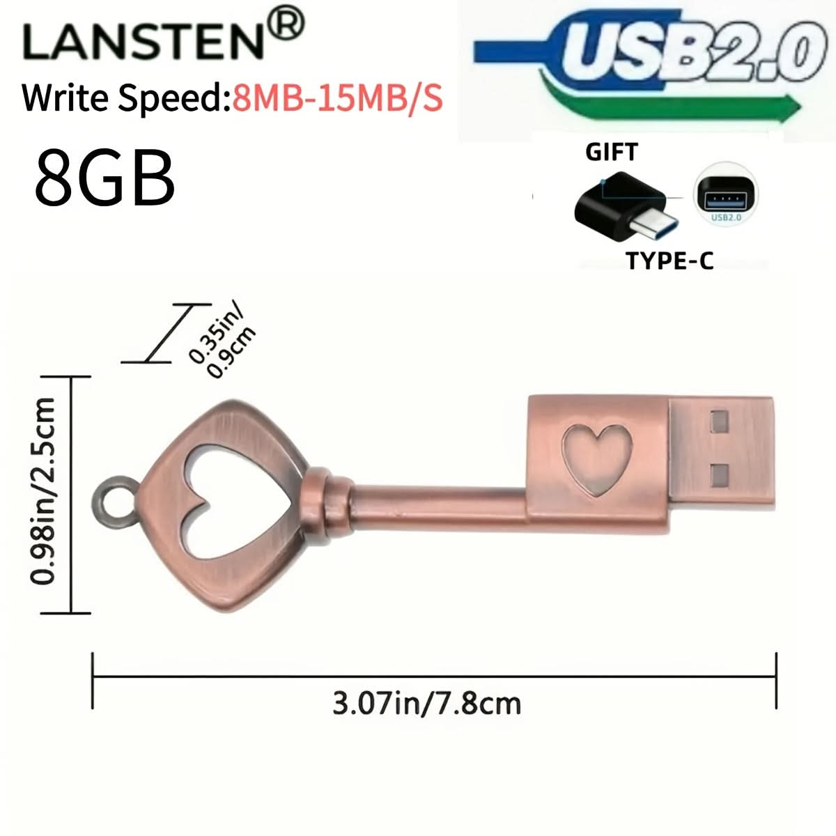 8GB High-Speed USB 2.0 Flash Drive
