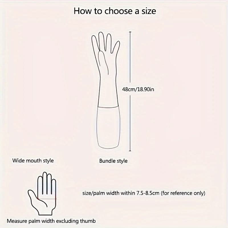 Reusable Long-Sleeve Waterproof Cleaning Gloves