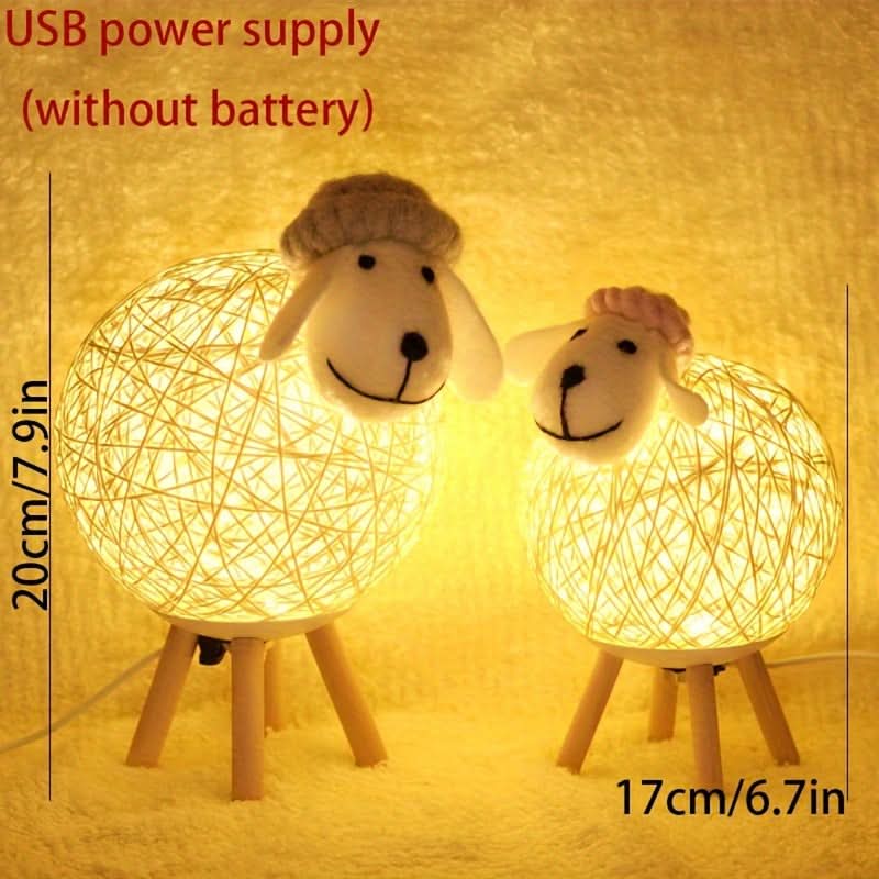 Creative Mianyang-Shaped USB LED Table Lamp – Wooden Decorative