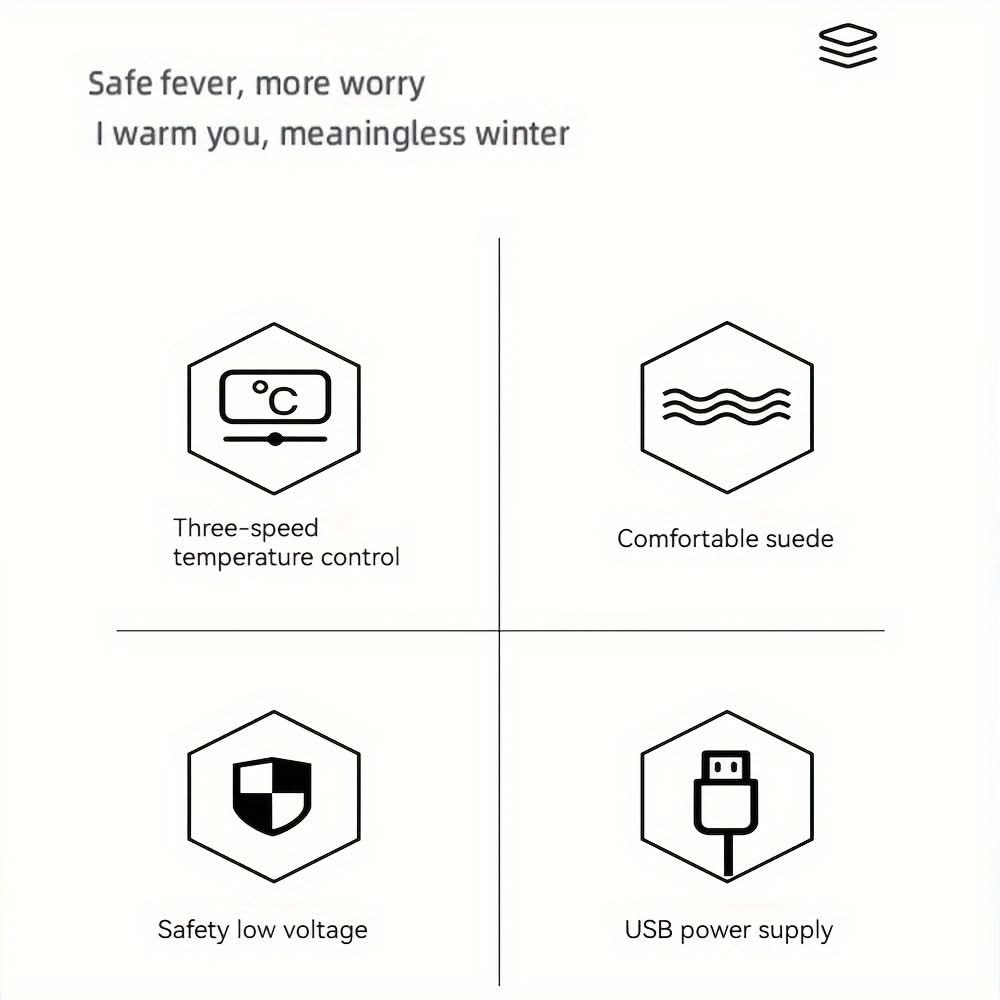 USB Heated Scarf for Women - 3 Adjustable Heat Levels