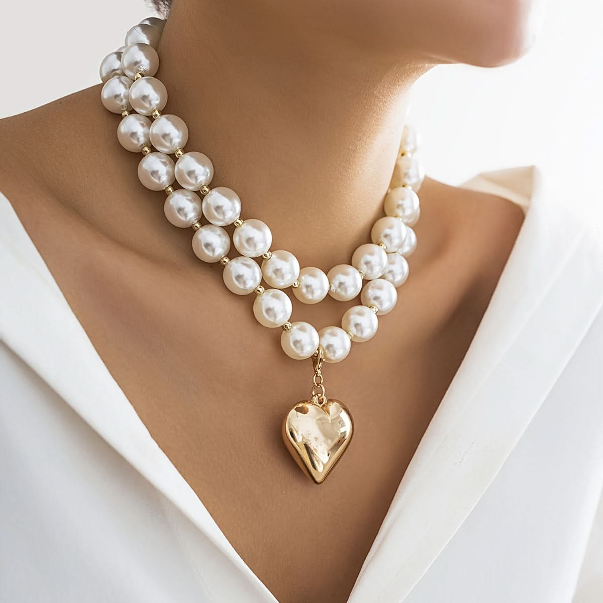 2pcs/Set Boho Exaggerated Large Round Beads Necklace