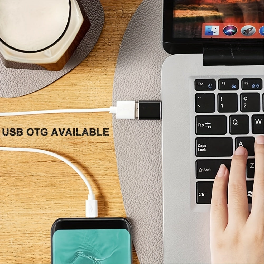 4-Pack USB-C Adapter Set – USB 3.0 OTG & Micro USB to USB-C, Ferrous Metal Finish, Universal Compatibility