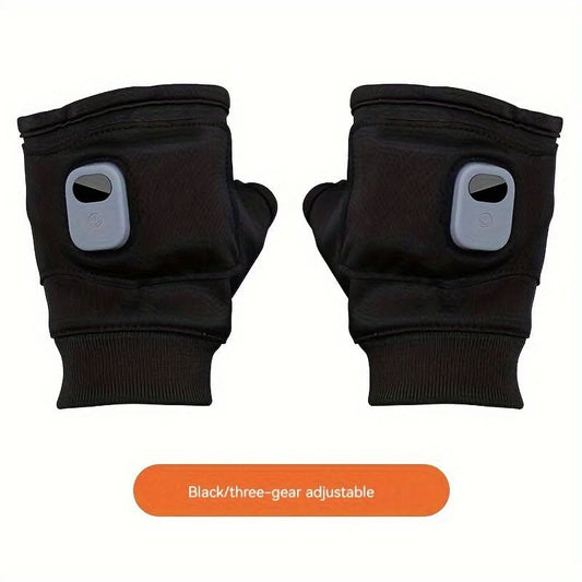 USB Heated Hand Warmer Gloves with 3-Level Control