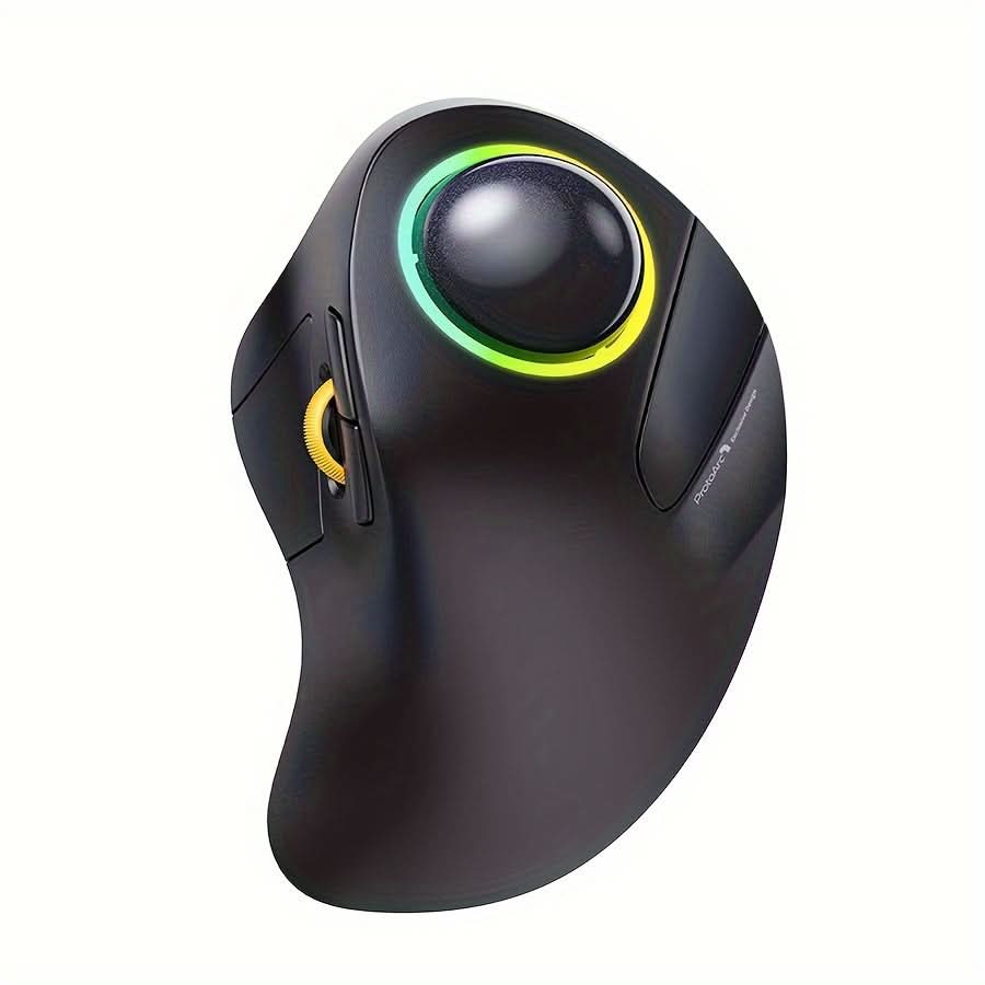 Wireless Ergonomic Trackball Mouse with RGB – Finger-operated