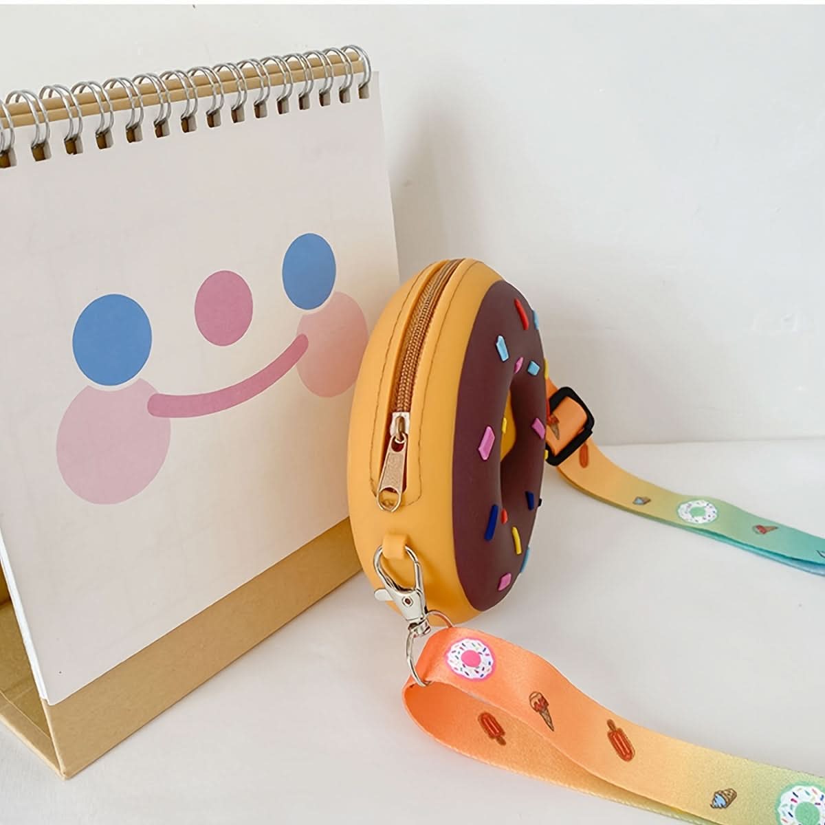 Donut-Shaped Girls' Coin Purse Shoulder Bag