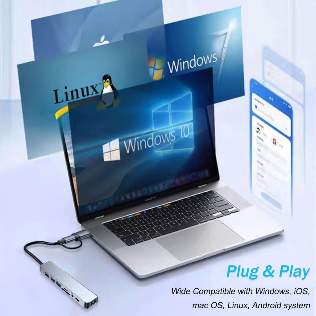 USB 3.0 Hub with SD/TF Card Reader