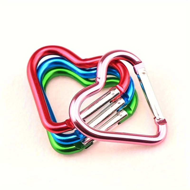 10-Pack Heart Carabiner Clips with Rings
