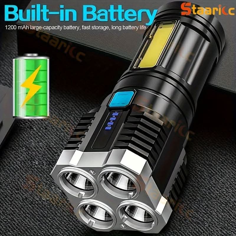 Staaricc USB Rechargeable LED Flashlight – 4 Modes