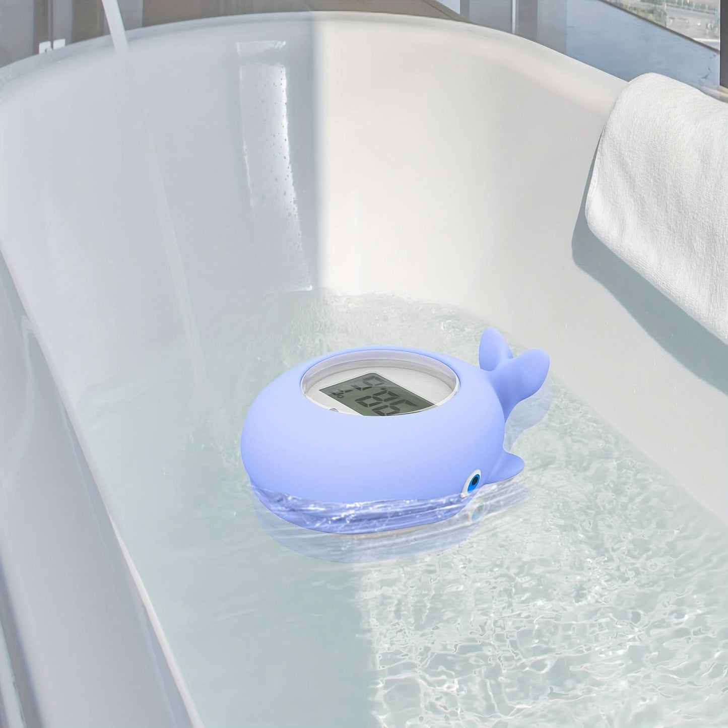 1pc Cartoon Whale Water Thermometer, 3-in-1 High Precision Induction