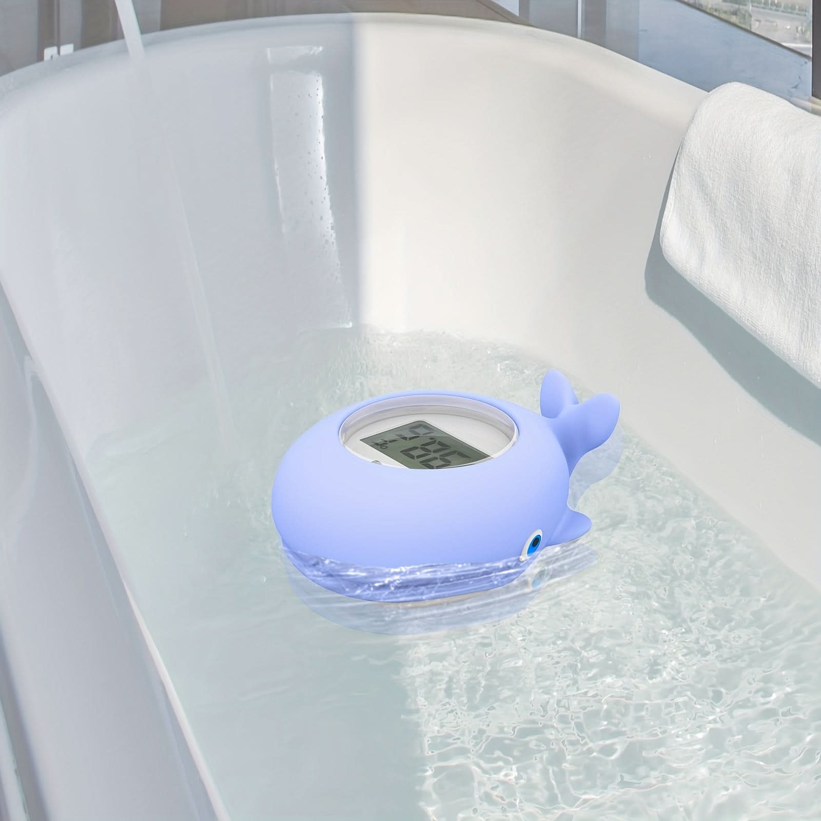 1pc Cartoon Whale Water Thermometer, 3-in-1 High Precision Induction