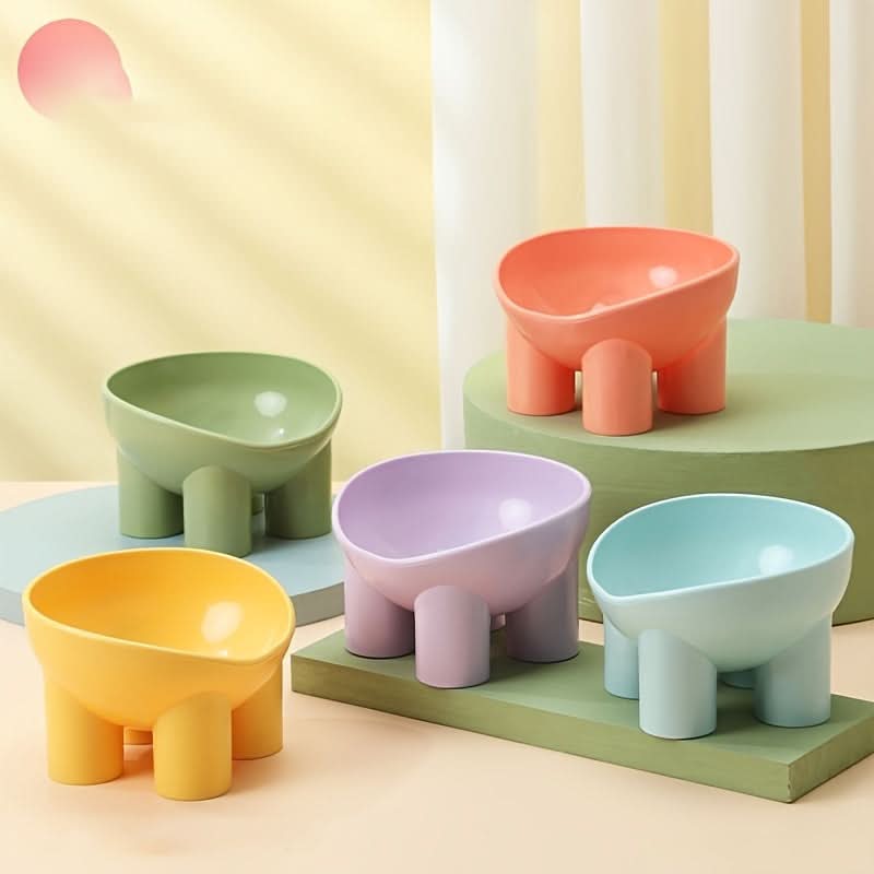 15-Degree Tilted Cat Bowls - Anti-Vomiting Elevated Set