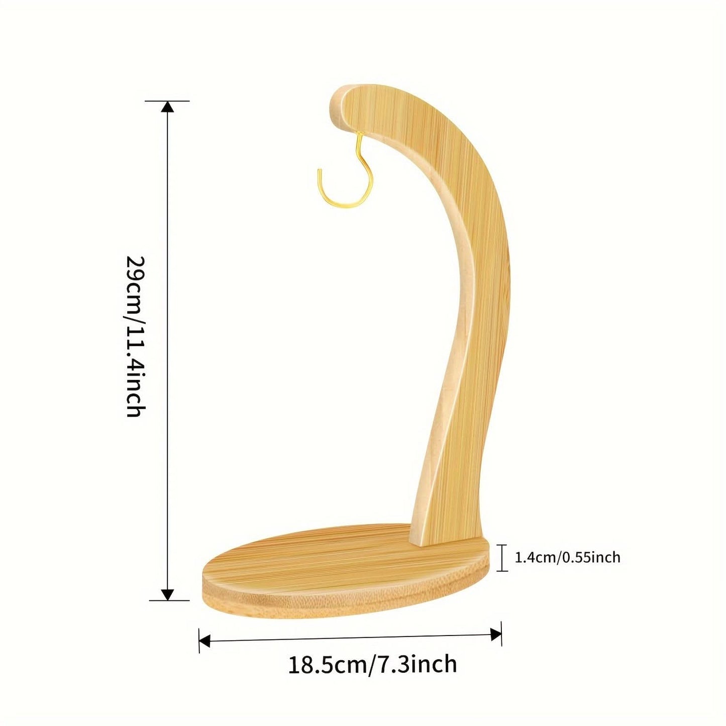Bamboo Banana Holder with Hook - Rustic Fruit Stand