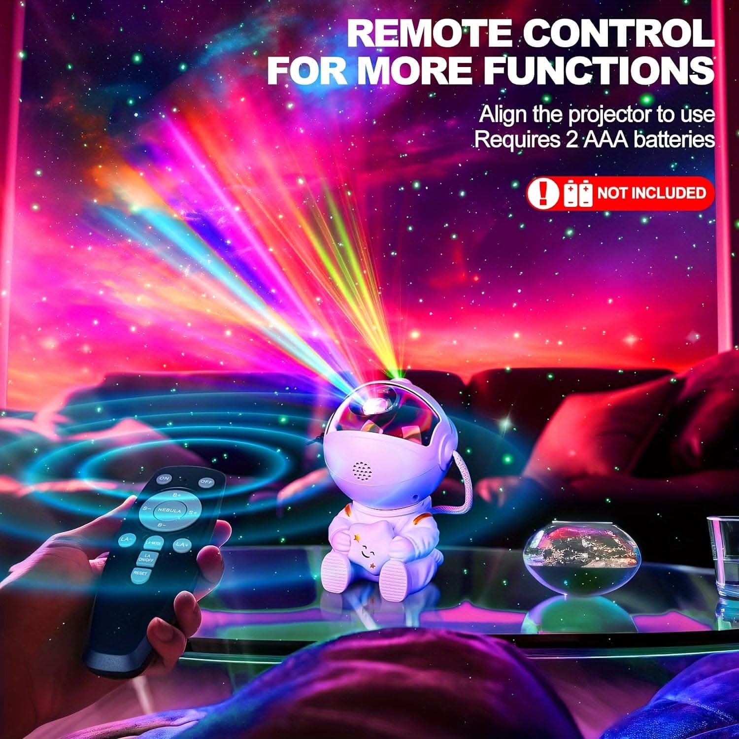 Remote-Control LED Star & Nebula Projector Light
