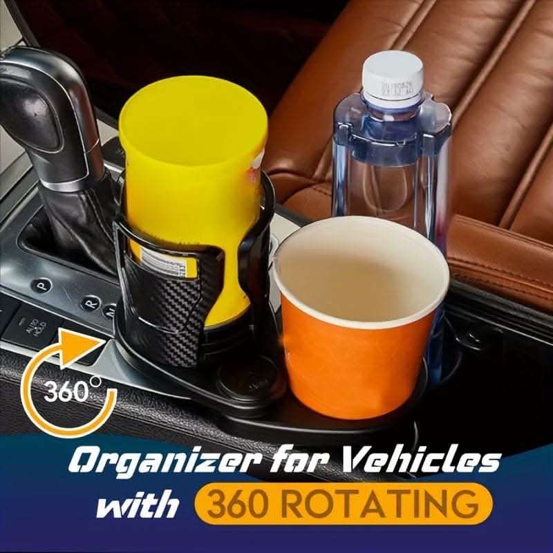Adjustable Car Cup Holder Expander with Phone Holder & Aromatherapy Organizer