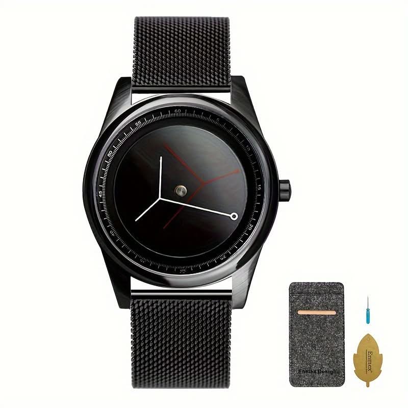 Unisex Funky Digital Stainless Steel Watch – No-Pointer Quartz Wristwatch