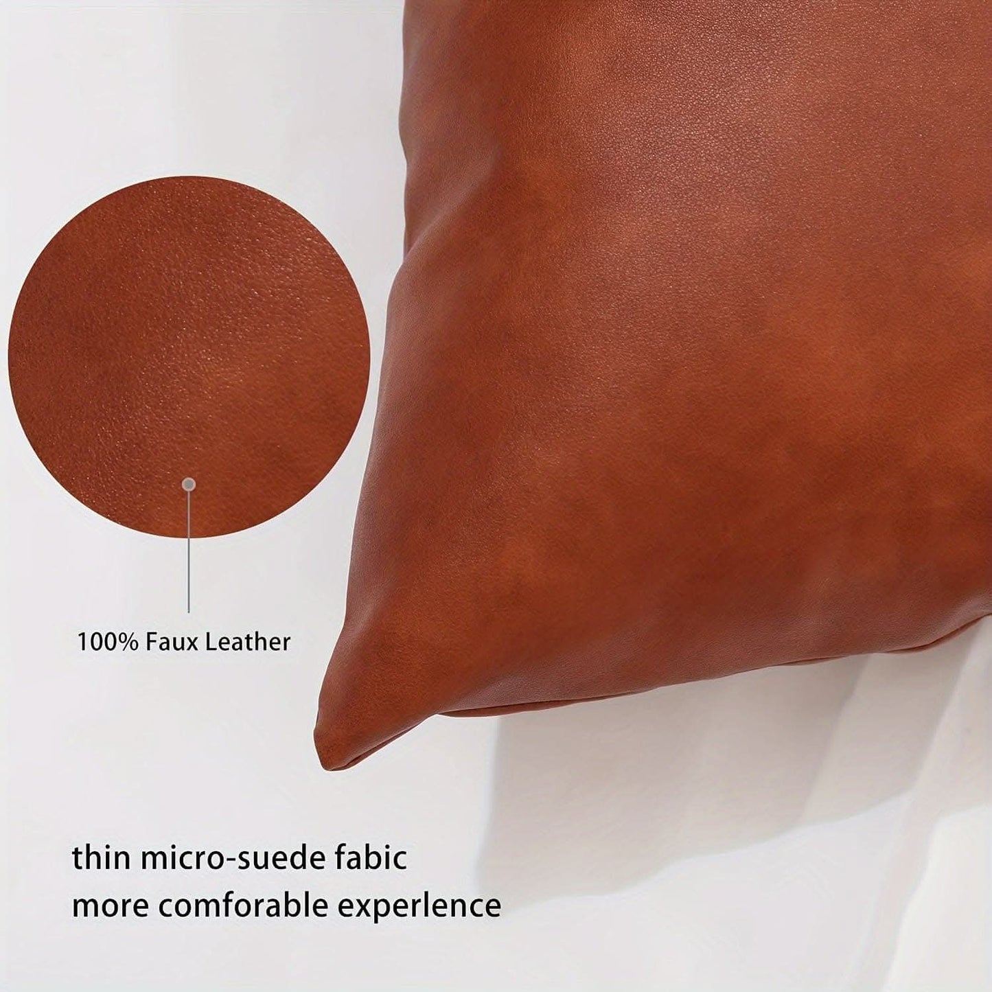 Set of 4 Luxurious Faux Leather Boho Throw Pillow Covers